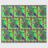 Sechzigerjahre Siebzigerjahre Retro Geschenkpapier (Flach)