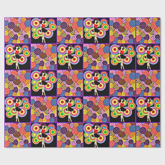 Sechzigerjahre Vintager Entwurf Geschenkpapier (Flach)