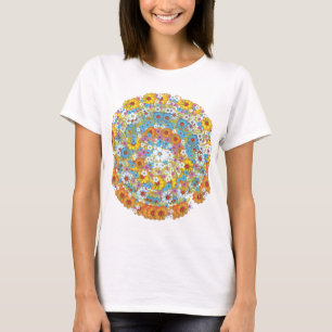 Sechzigerjahre Vintages BlumenBlumenmuster T-Shirt