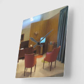 Sechzigerjahre Wohnzimmer-Wanduhr durch RoseWrites Quadratische Wanduhr (Winkel)