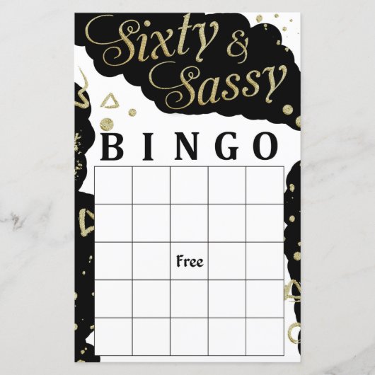 Sechziges und Sassy-Bingo-Spiel (Vorderseite)