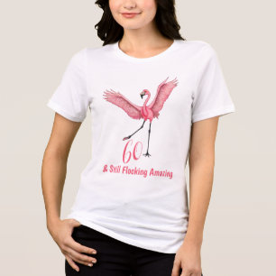 Sechzigster Geburtstag Flamingo Schwarm Amazing Tri-Blend Shirt
