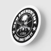 Second Amendment Come and Take It Skull and AR's Runde Wanduhr (Winkel)