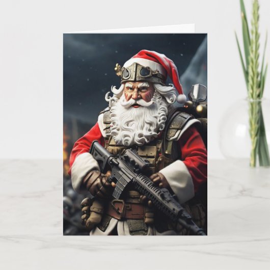Second Amendment Santa Christmas Card Conservative Karte (Vorderseite)