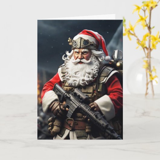 Second Amendment Santa Christmas Card Conservative Karte (Gelbe Blume)
