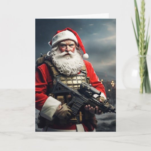 Second Amendment Santa Christmas Card Conservative Karte (Vorderseite)
