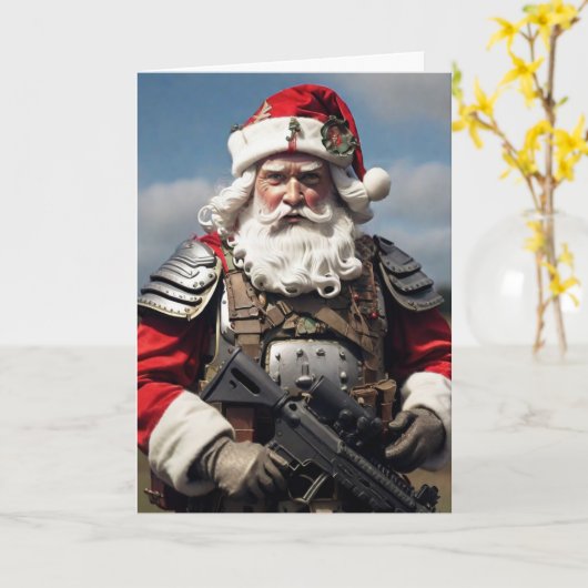 Second Amendment Santa Christmas Card Hunter  Karte (Gelbe Blume)
