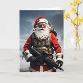 Second Amendment Santa Christmas Card Patriotic  Karte (Gelbe Blume)