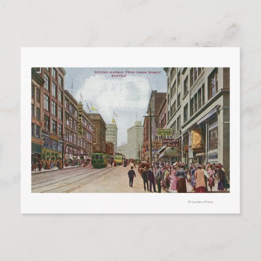 Second Avenue View von der Gewerkschaft Street Postkarte (Vorderseite)