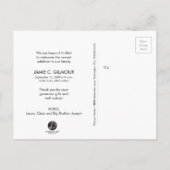 Second Baby Birth Foto Collage vielen Dank Ankündigungspostkarte (Rückseite)