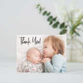 Second Baby Girl Foto Babydusche Vielen Dank Postkarte (Stehend Vorderseite)