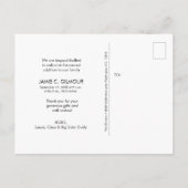 Second Baby Girl Foto Dankeschön Script Birth Ankündigungspostkarte (Rückseite)