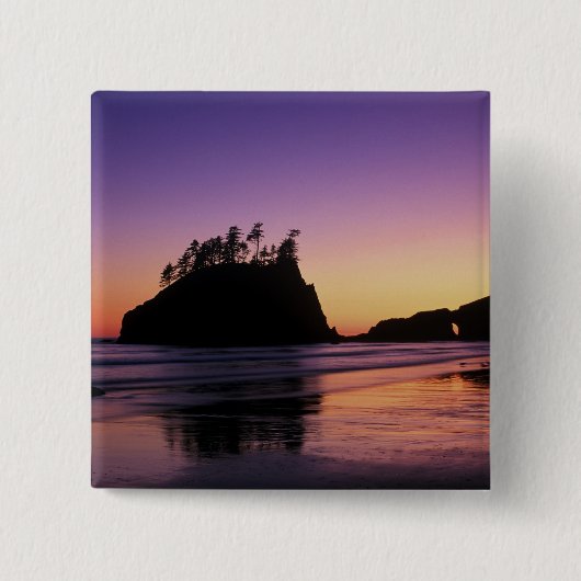 Second Beach at Twilight, Olympic NP, WA, USA Button (Vorderseite)