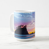 Second Beach bei Sonnenuntergang, Washington Kaffeetasse (Vorderseite Links)