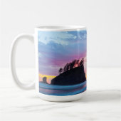 Second Beach bei Sonnenuntergang, Washington Kaffeetasse (Links)