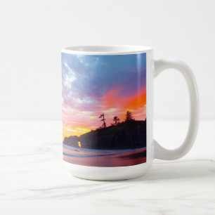 Second Beach bei Sonnenuntergang, Washington Kaffeetasse