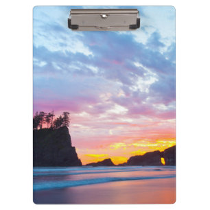 Second Beach bei Sonnenuntergang, Washington Klemmbrett