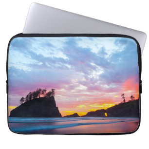 Second Beach bei Sonnenuntergang, Washington Laptopschutzhülle