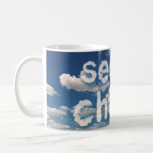 Second Chance Blue Sky White Cloud Neuer Partner Kaffeetasse (Links)
