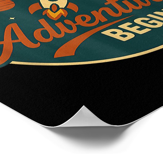 Second Grade Adventure Rocket Kids Or Teacher Back Poster (Ecke)