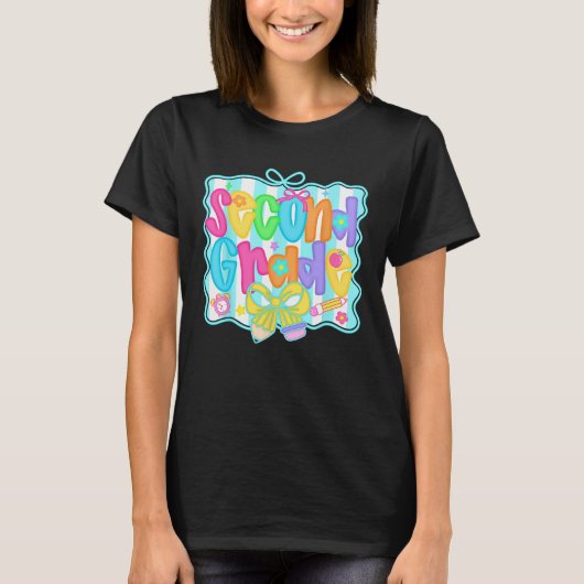 Second Grade Back To School 2nd Grade Coquette Tea T-Shirt (Vorderseite)