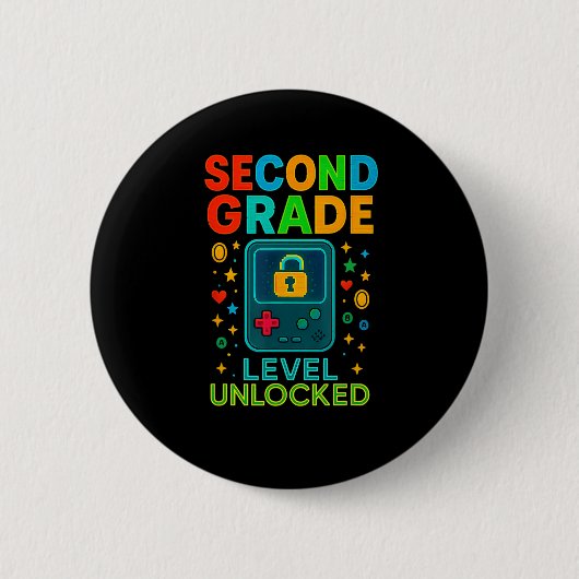 Second Grade Level Unlocked Gamer Ck To School Con Button (Vorderseite)