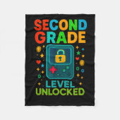 Second Grade Level Unlocked Gamer Ck To School Con Fleecedecke (Vorderseite)