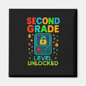 Second Grade Level Unlocked Gamer Ck To School Con Magnet (Vorne)