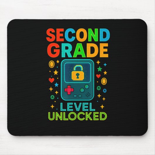 Second Grade Level Unlocked Gamer Ck To School Con Mousepad (Vorne)