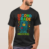 Second Grade Level Unlocked Gamer Ck To School Con T-Shirt (Vorderseite)