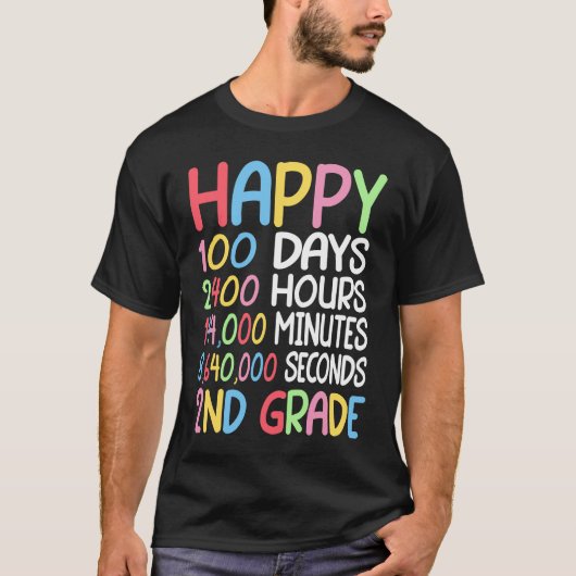 Second Grade Math Teacher Student 100 Days Of 2nd T-Shirt (Vorderseite)
