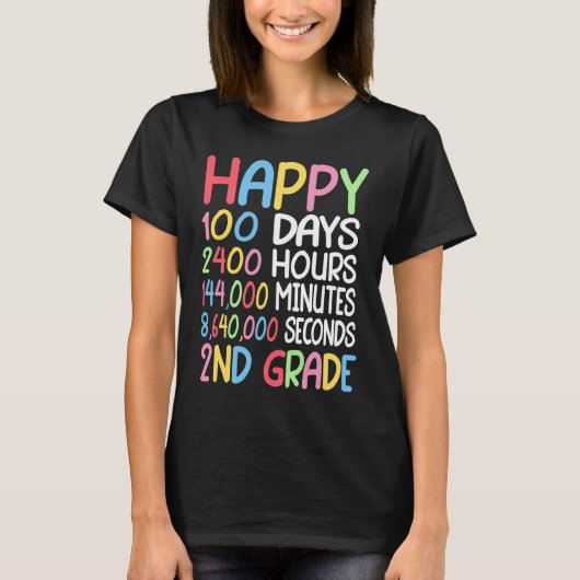 Second Grade Math Teacher Student 100 Days Of 2nd T-Shirt (Vorderseite)