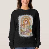 Second Grade Rainbow Bleached Retro Back To School Sweatshirt (Vorderseite)