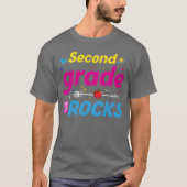 Second Grade Rocks Backo School 2nd Graders funny T-Shirt (Vorderseite)