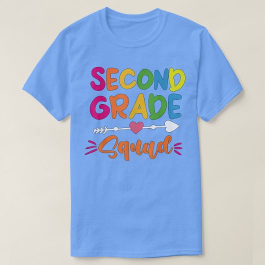 Second Grade Squad 2nd Grade Teacher Student Back T-Shirt (Design vorne)