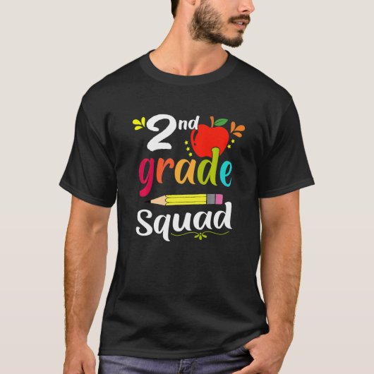 Second Grade Squad Zurück zur Schule 2. Klasse Te T-Shirt (Vorderseite)