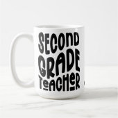 Second Grade Teacher Black Typography Design Kaffeetasse (Links)