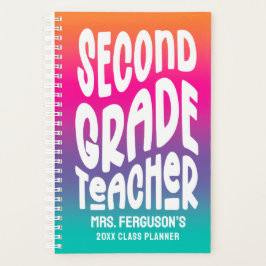 Second Grade Teacher Colorful Ombre  Planer
