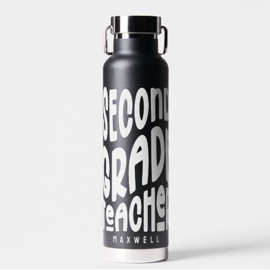 Second Grade Teacher Minimalist Text Trinkflasche (Vorne)