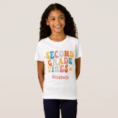 "Second Grade Vibes" Groovy Back-to-School-T - Shi T-Shirt (Vorne ganz)