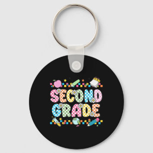 Second Grade Vibes-Shirt 2. Retro Zurück zur Schul Schlüsselanhänger