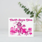 Second-Hand-Laden-Diva Postkarte (Stehend Vorderseite)