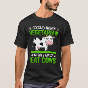 Second Hand Vegetarische Kuh frisst Gras ich esse  T-Shirt