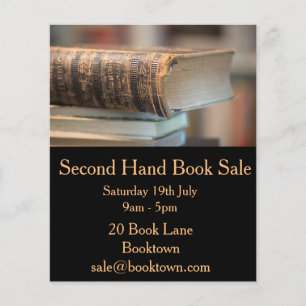 Second Hand Vintag Book Sales Flyer
