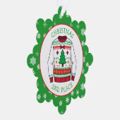 Second Place Ugly Sweater Winner Christmas Ornament Karte (Rechts)