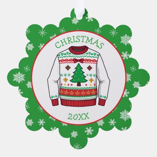 Second Place Ugly Sweater Winner Christmas Ornament Karte (Rückseite)