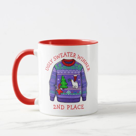 Second Place Ugly Sweater Winner Christmas Tasse (Links)