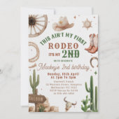 Second Rodeo Cowboy Wild West Birthday Invitation Einladung (Vorderseite)