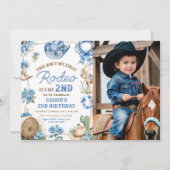 Second Rodeo Cowboy Wild West Birthday Party Einladung (Vorderseite)