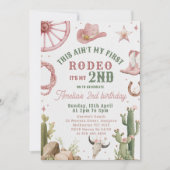 Second Rodeo Cowgirl Western Birthday Invitation  Einladung (Vorderseite)